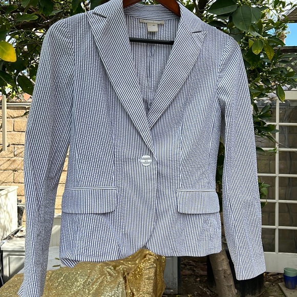 emma sofia Jackets & Blazers - Emma Sofia cotton seersucker blazer 6